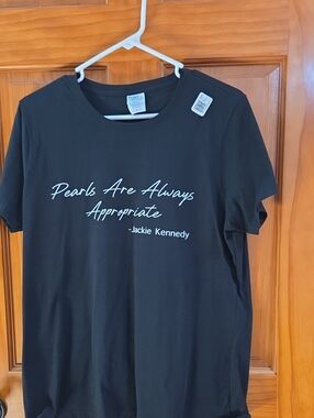 Port & Company Black 'Pearls Are Always Appropriate' Graphic Tee
